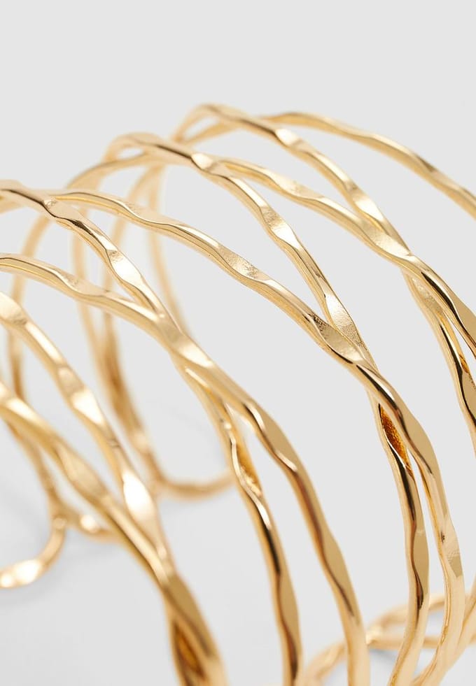 Stradivarius Gekruiste stevige ronde armband  Goud OS