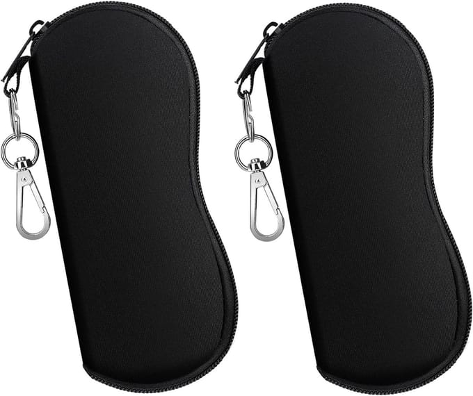 Lichtgewicht Neopreen Zonnebril Etui met Riemclip - 2 Stuks
