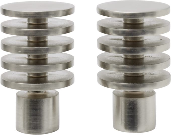 Gifi Diffusion - Ø20mm - geborsteld aluminium - gordijnroede eindknop - x2 - gordijnrail eindknop