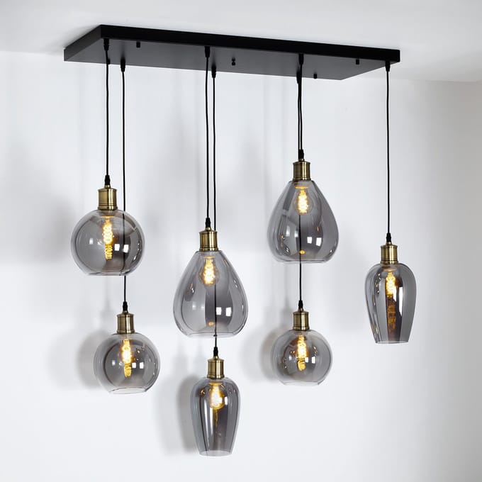 LumenXL Hanglamp 7-lichts - smoke glas - Vivienne