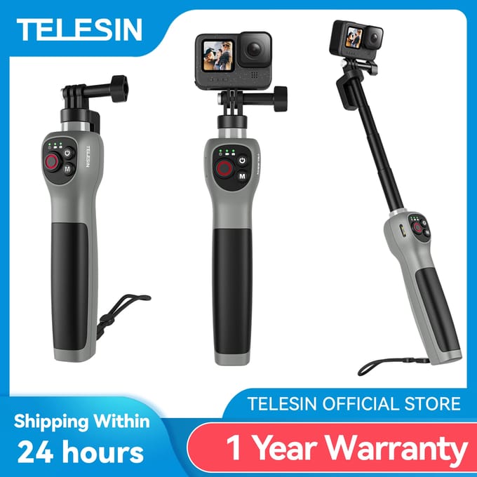 TELESIN waterproof selfie holder for GoPro 8 / 9 / 10 / 11 / 12
