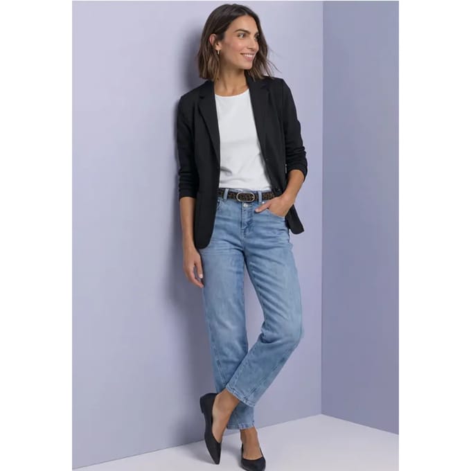 Eenvoudige blazer in effen kleur