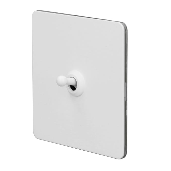 Muur Tuimelschakelaar Montage Enkel Open Wip Dubbele Bediening AC250V Vierkante Rand Metaal Roestvrijstalen Paneel Wit white