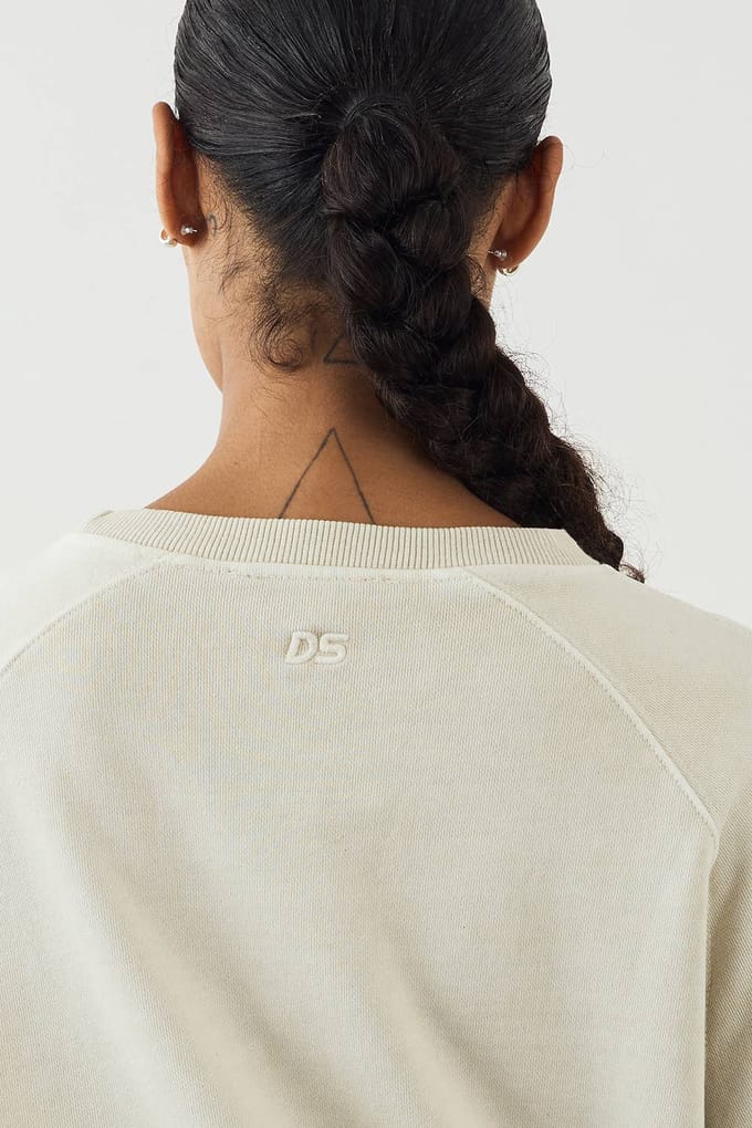 Dames DSGN Studio Premium Heavyweight Washed Boxy Sweatshirt | Ecru | Maat: Medium