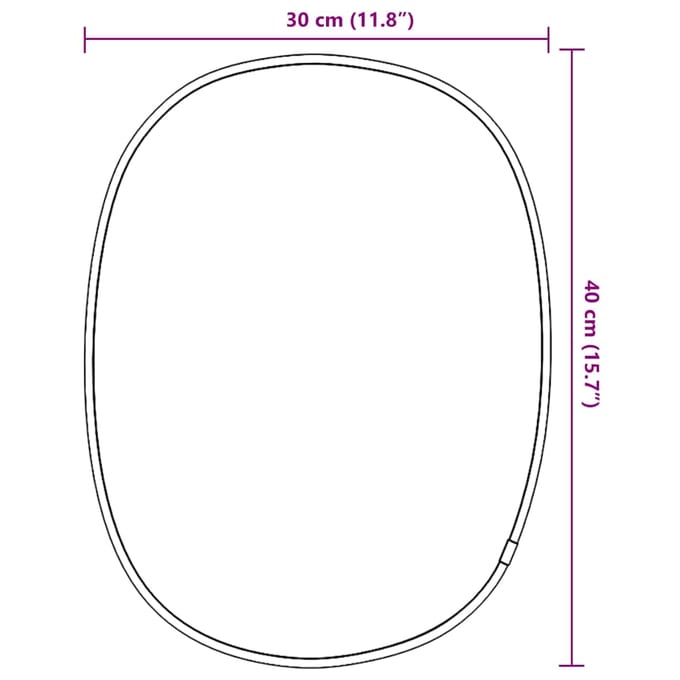 vidaXL - Wandspiegel - 40x30 - cm - zwart