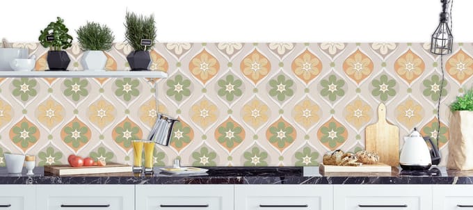 Retro Bloemen - Keuken Achterwand