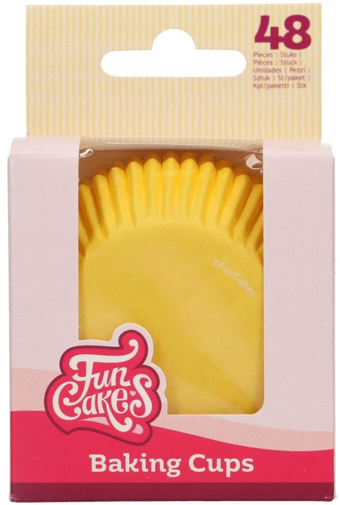 FunCakes Baking Cups - Geel - 48 Stuks - Cupcake Vormpjes Papier