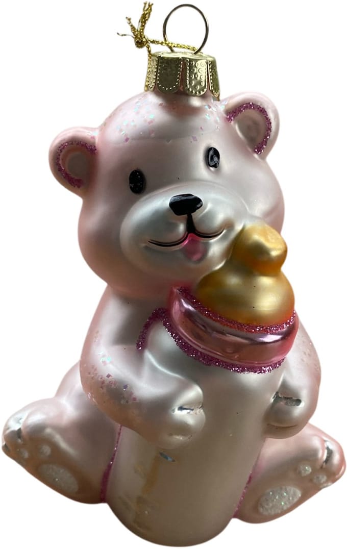 Hd collection kerstornament baby beer roze