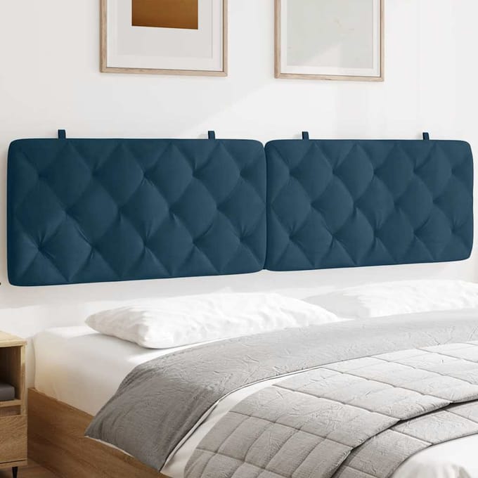 vidaXL - Hoofdbordkussen - 200 - cm - fluweel - blauw