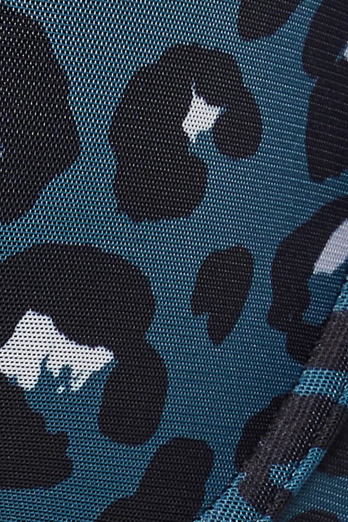 Yours Tshirt Bh Met Mesh En Dierenprint In Blauwgroen/Zwart Size 100E