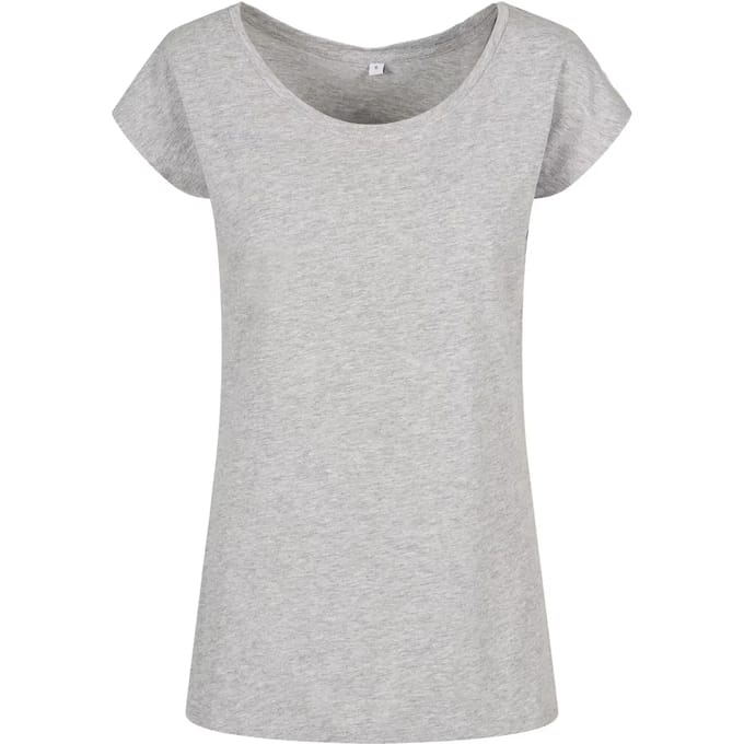 Build your Brand Ladies´ Wide Neck Tee BYBB013 - Heather Grey - M