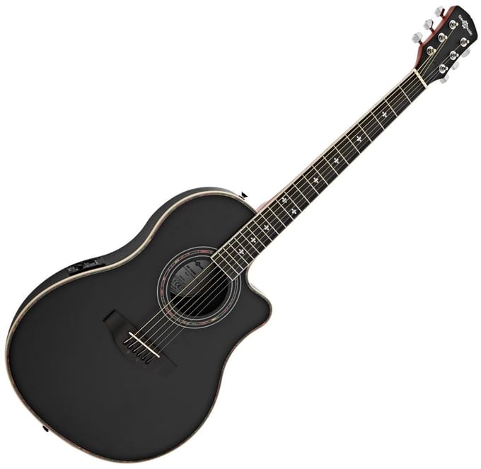 Roundback Electro Acoustic Guitar by Gear4music, Black