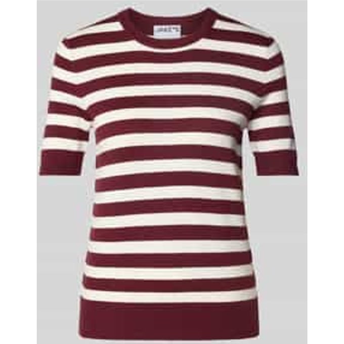 Gebreid shirt van viscosemix met streepmotief