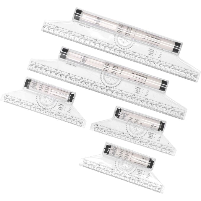 5 stuks Meet Rol 15cm 30cm Duidelijke Schaal Transparant Lichtgewicht Parallel Rolliniaal met white