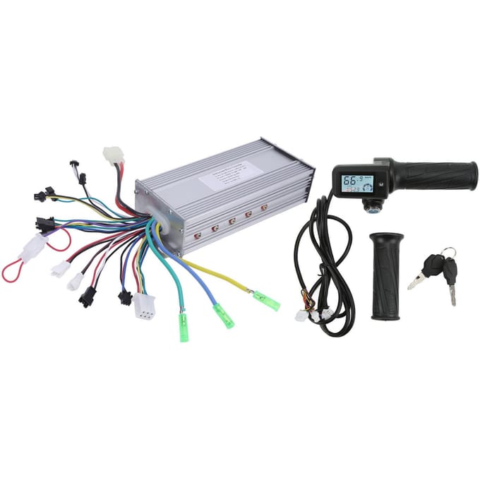 1000W 36V 48V Borstelloze Snelheidsmotorcontroller LCD-display Gashendel met Vergrendeling voor Elektrische Fiets gray