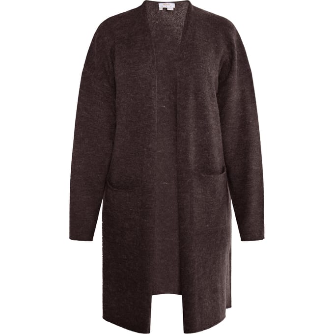 usha Longcardigan Dames donkerbruin