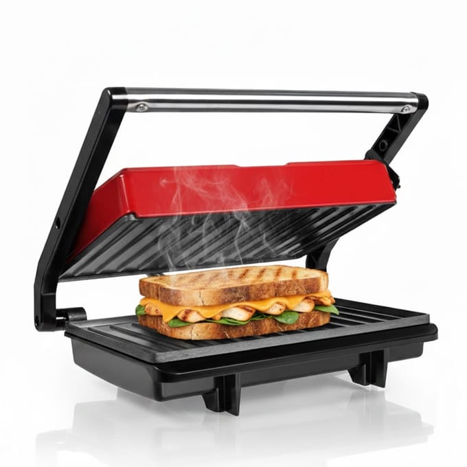 NBAP® Tosti Apparaat - Panini Grill - Contactgrill - Rood en Zwart
