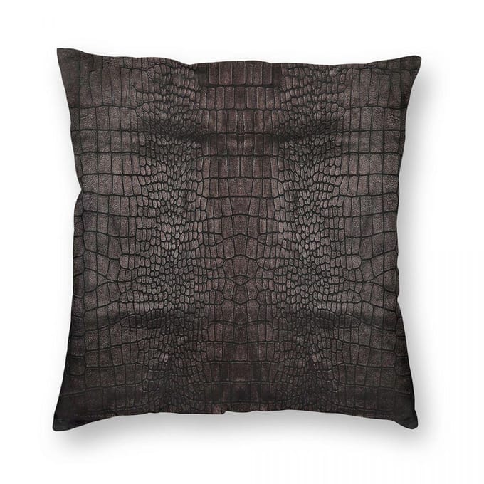 Huidimitatie Krokodil Kussensloop Polyester Linnen Fluweel Creatieve Rits Decoratieve Kussensloop Sofa Kussenhoes 18 Short plush 30*30(CM)-1Pcs