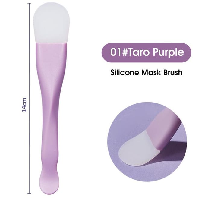 Double Head Silicone Facial Mask Brush Face Cleaning Scraper Daub Type Brush Beauty tool paars