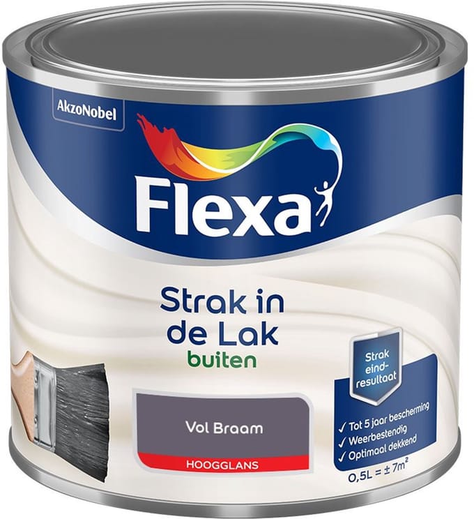 Flexa - Strak In De Lak Buitenlak Hoogglans - Vol Braam - Mengverf - 500 Ml