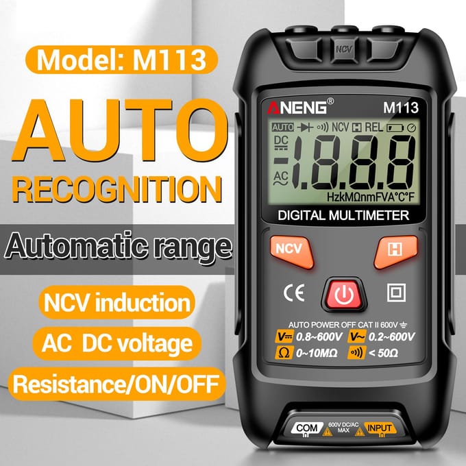 ANENG M113 Digitale Mini Multimeter Tester Intelligente ACDC-spanningsmeter 1999 Telt LCD-spanning