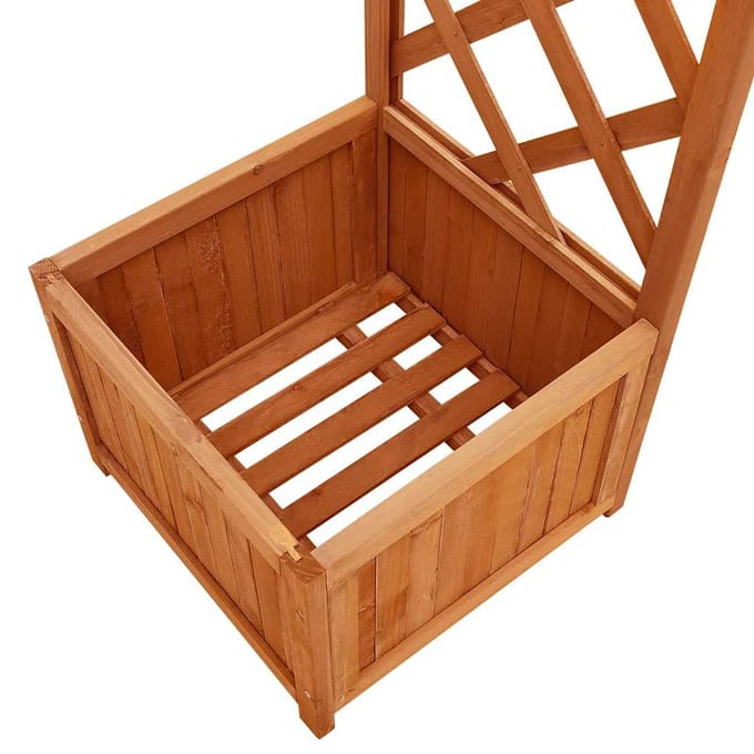 vidaXL - Pergola - met - plantenbak - massief - vurenhout