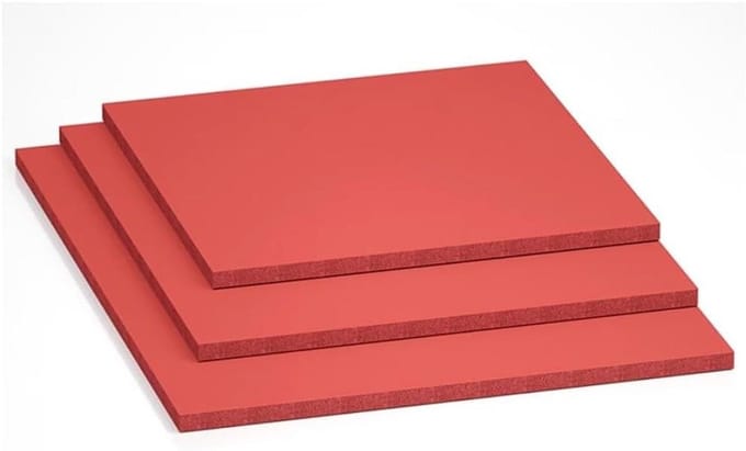 Vlamvertragend Schuimblad - Isolatie Kussen - Hittebescherming - Brede Temperatuurtolerantie - 50x100cm - Rood