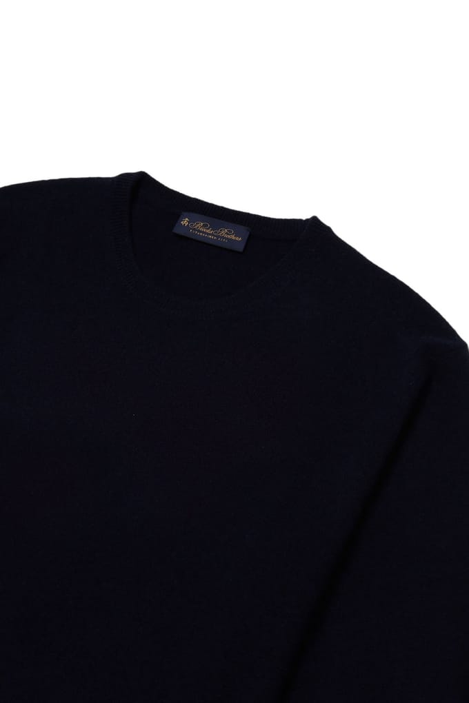 Brooks Brothers Wool Crewneck Navy Größe: L | Pullover Outlet | Herren | Blau