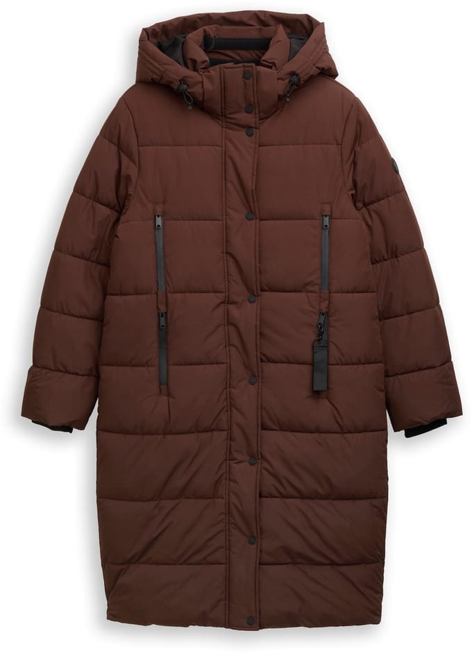 Tom Tailor - Pufferjas met afneembare capuchon - Maat L - dark pecan brown