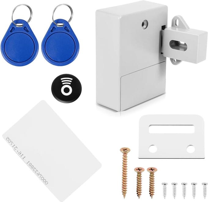 Elektronisch Slot - Kastslot Code - Lades Beveiligen - RFID Bediening - Tot 2.5cm Deur - Wit