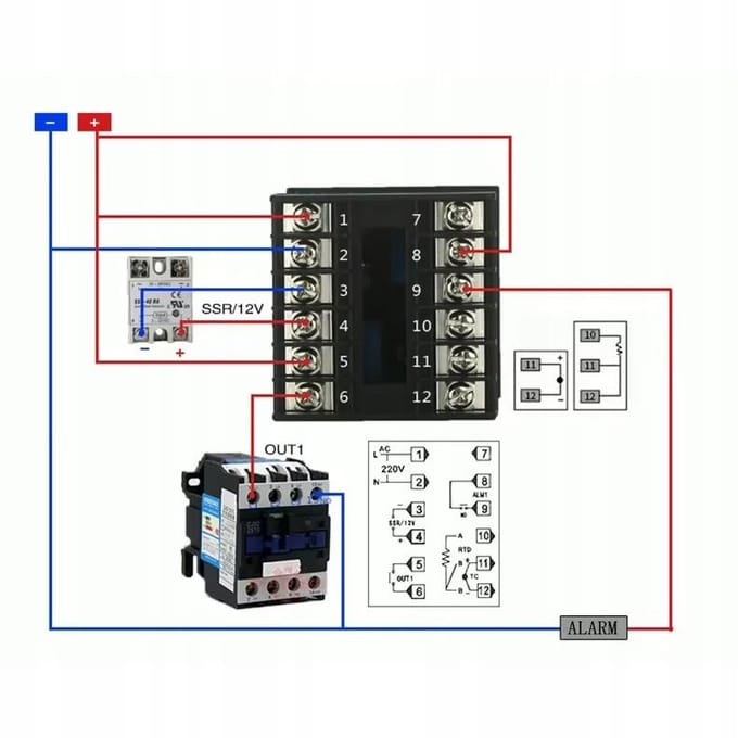 Rosfix Temperatuurregelaar PID CH102FK02-MV*AN - SSR 12VDC Relais 10A - 48x48 mm -199,9–1800°C