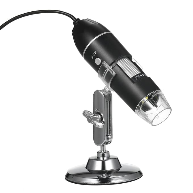 321P 1000X voor IOS en Android 2 in 1 HD Digitale Microscoop Handheld Draagbare Microscoop Nieuw 2 With Metal Stand zwart