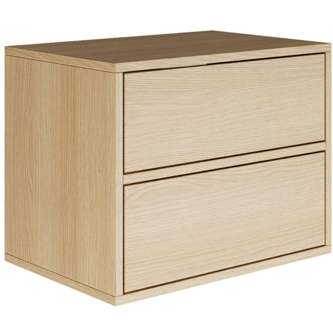 Selsey Framme – Hangend nachtkastje met 2 lades, eikenhout look, 50 cm