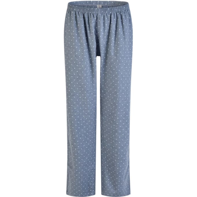 By Louise Dames Pyjamabroek Flanel Gestipt Blauw - Maat M