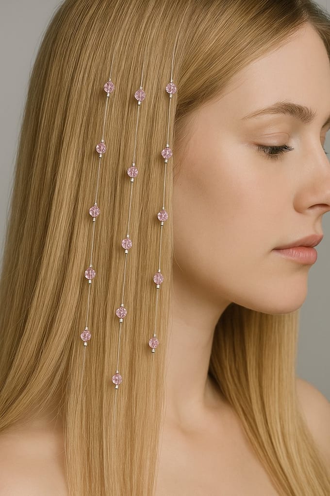 Haarkristallen Haarextensions rose