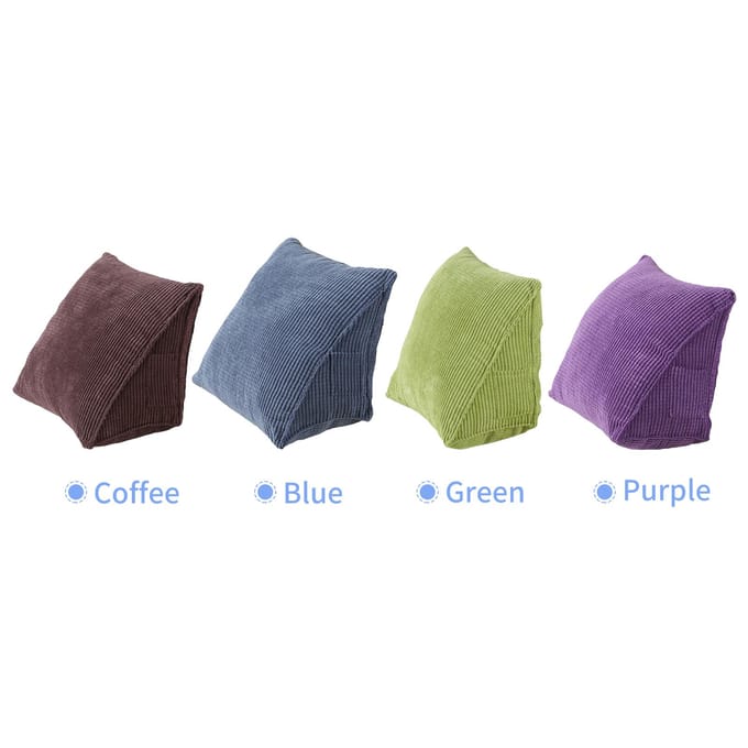 Driehoekskussen Comfortabel leeskussen met ritsvak Driehoekswigkussen Kleine rug groen