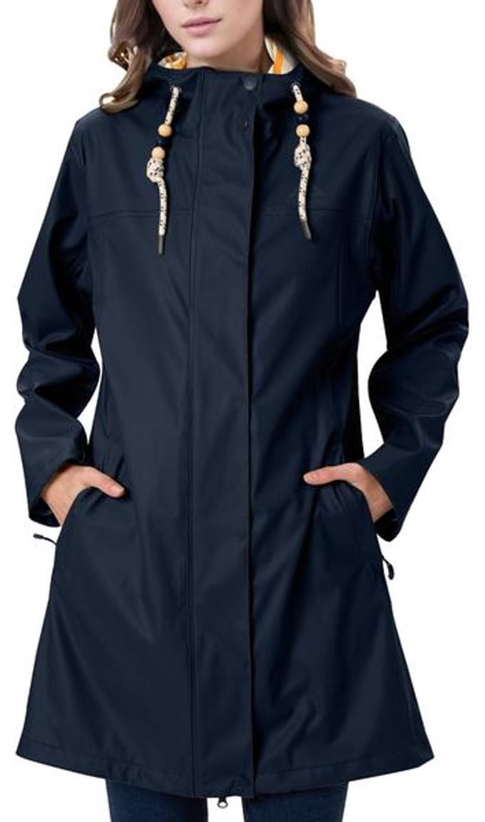 Daity Regenjas dames parka | waterdichte PU jas met capuchon voor regen - Maat M