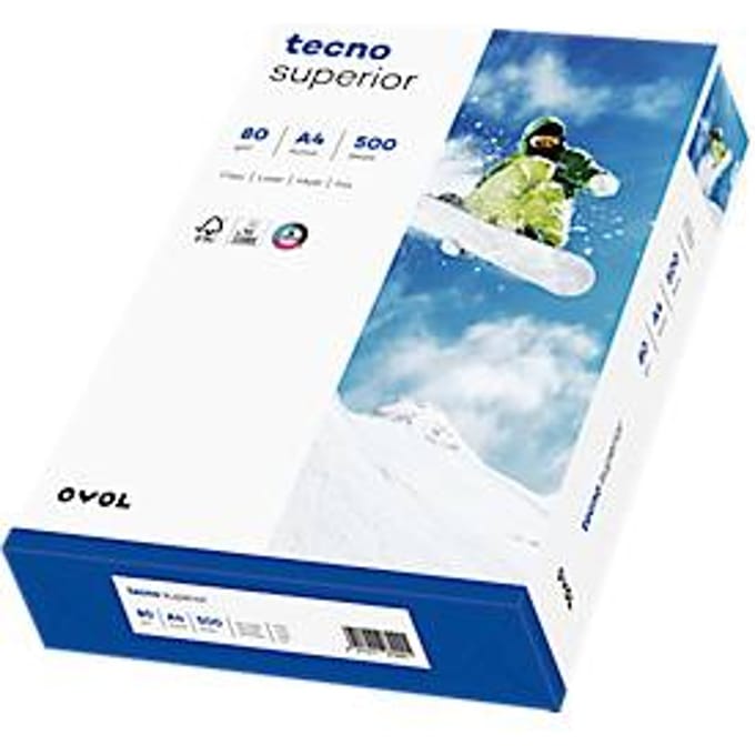 Kopieerpapier tecno superior, DIN A4, 80 g/m², helder wit, 1 doos = 5 x 500 vel