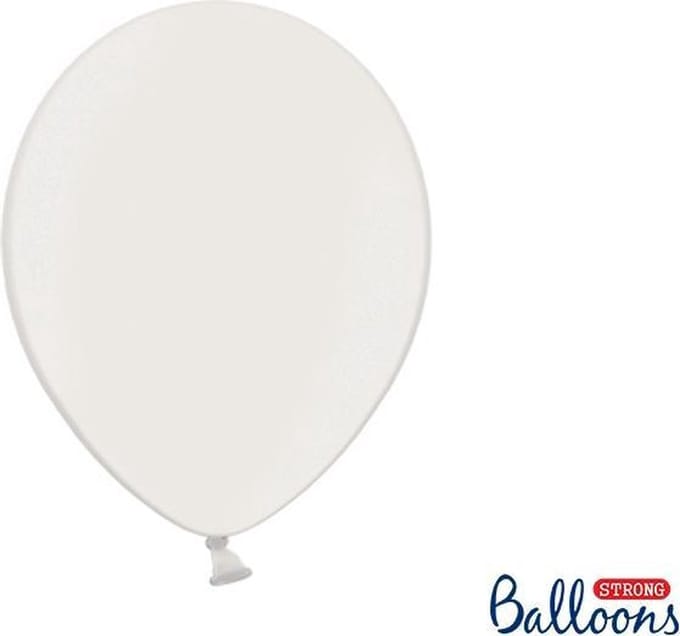 Partydeco Ballonnen Metallic Strong wit - 30 cm - 10 stuks