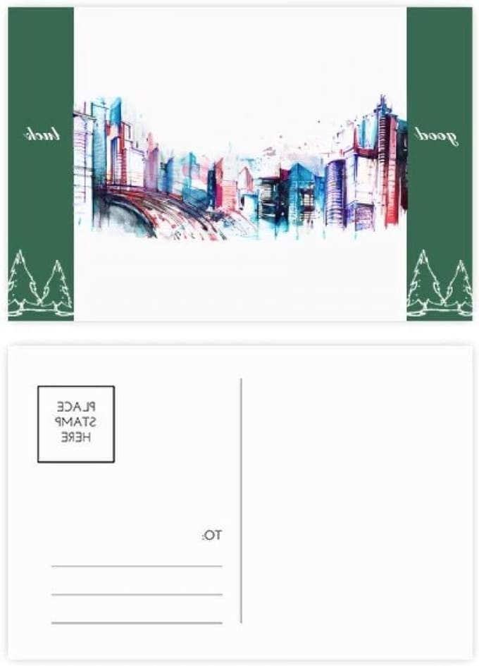 Ansichtkaarten Set - Wenskaarten - Notities Maken - Moderne Aquarel Design - 20 Stuks - Multicolor