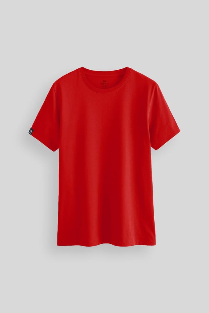 Heren Katoen Elasthaan Ronde Hals T-Shirt