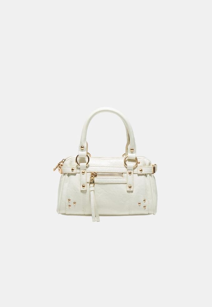 Stradivarius Schoudertas met voorvak en studs  Ecru OS