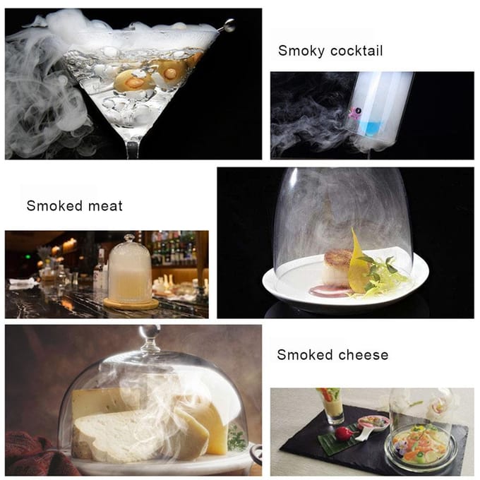 Draagbare Rookpistool Voedsel Cocktail Rook Infuser voor Vlees Zalm Worst Handheld Drank Roker Kit gray