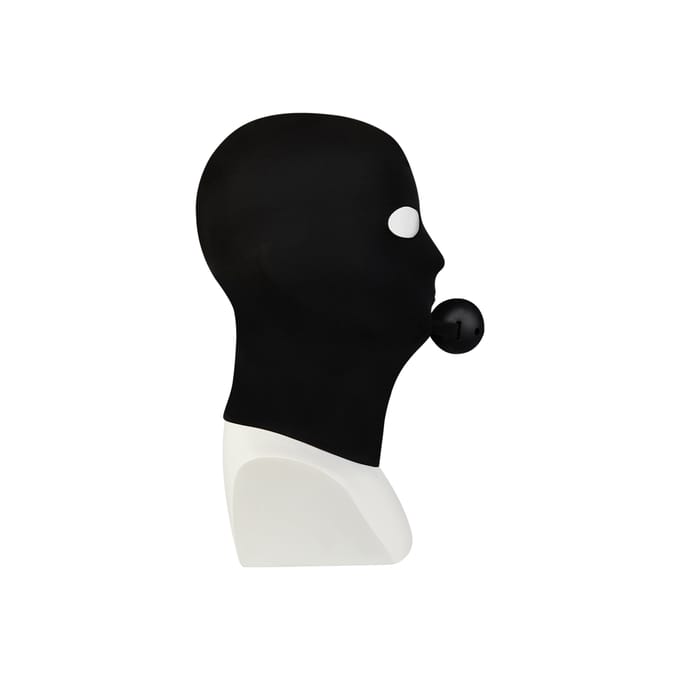Rimba - Elastisch hoofdmasker Van soepele stof Met ball gag - Zwart