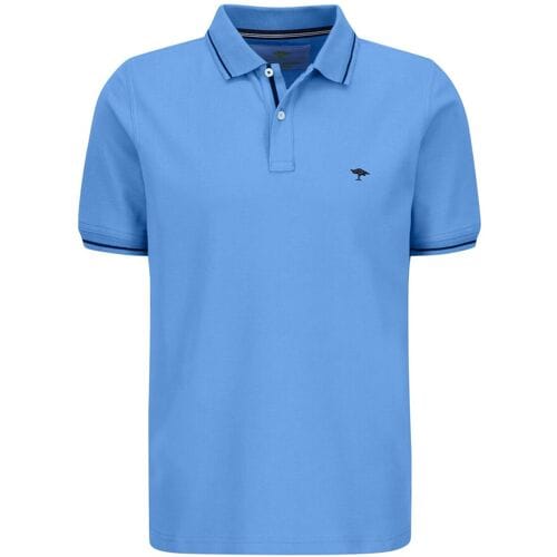 Fynch-Hatton Polo Modern Subtle Contrast Soft Supima Cotton Piqué Bright Ocean / male