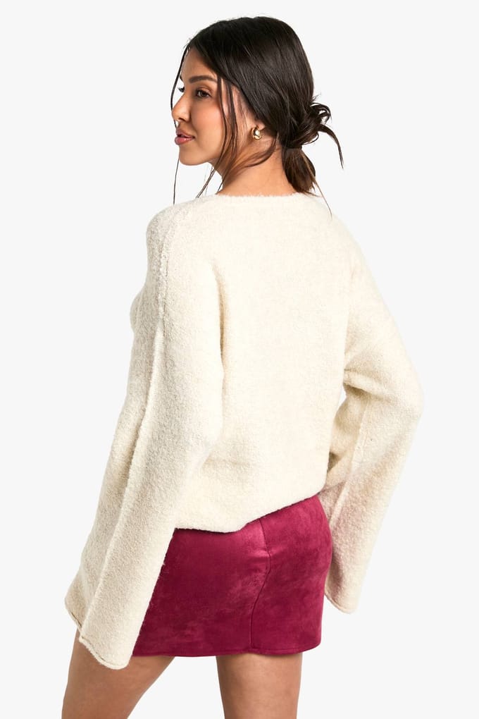 boohoo Dames Minirok met Suede-look | Burgundy | Maat: 6