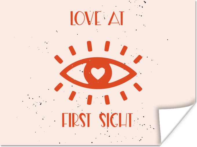 Poster Liefde - Koppel - Quotes - Love at first sight - 40x30 cm