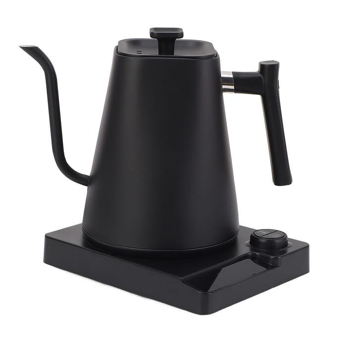 Zwanenhals Elektrische Waterkoker Temperatuurregeling 304 Roestvrij Staal LED Scherm Pour Over Koffie voor L black