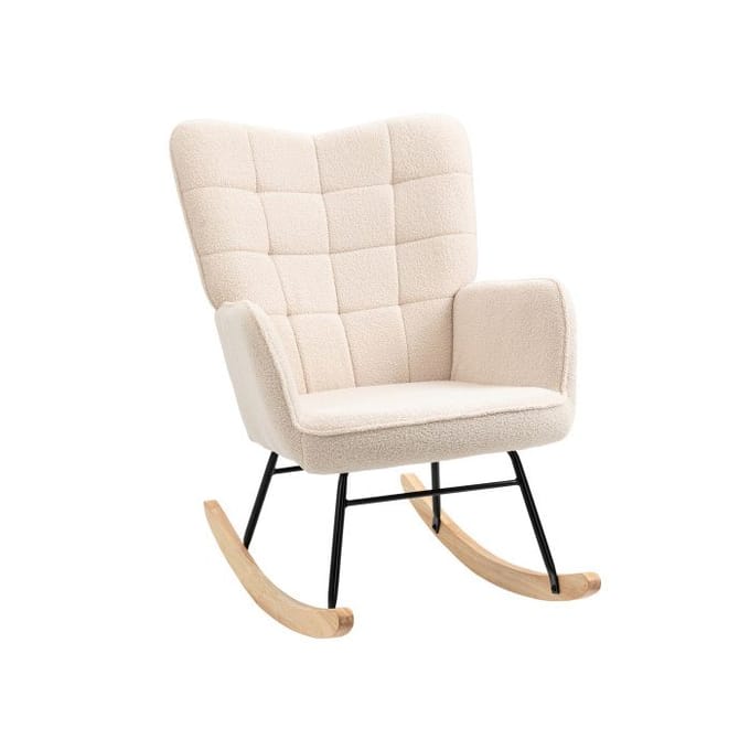 Fauteuil - MUVOE - Cipres ligstoel - Berberfleece vulling - Beige - Max. 120 kg