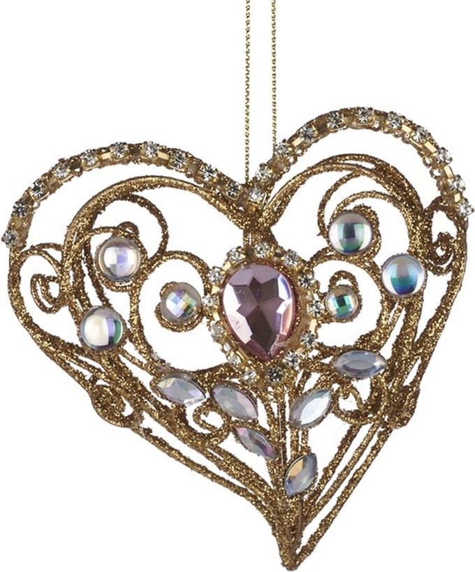 Goodwill Moederdag Hart met Juwelen Goud-Roze 9 cm